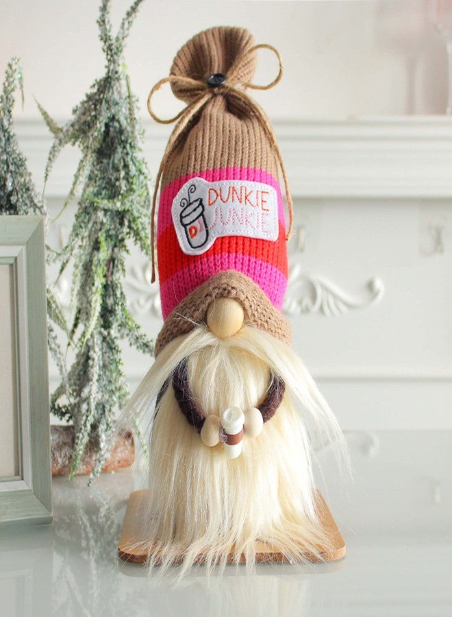 AWISBI Coffee Gnome Plush Coffee Bar Decor, Farmhouse Coffee Decor for Coffee Bar, Handmade Scandinavian Swidish Tomte Tiered Tray Kitchen Decor, Coffee Lover Gift, 10inch - Image 5